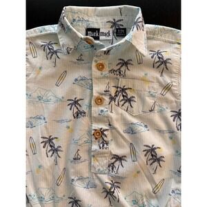 Mick Mack Baby Out of Office Romper Boys 6-9m Short Sleeve Beachy Tropical Vacay